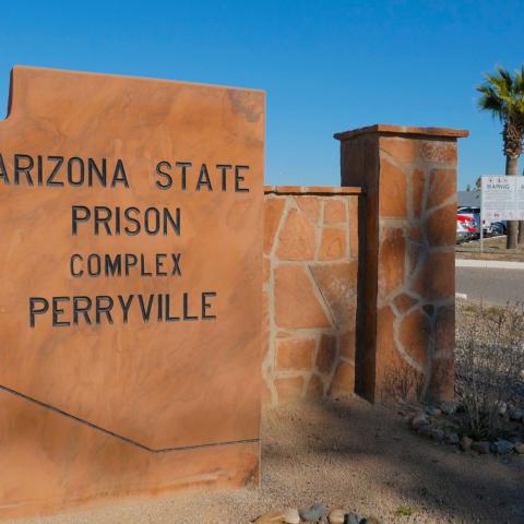 Perryville complex's stone sign